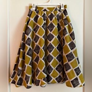 Anthropologie Edme & Esyllte Diamond Print A-line Skirt Misses size 4